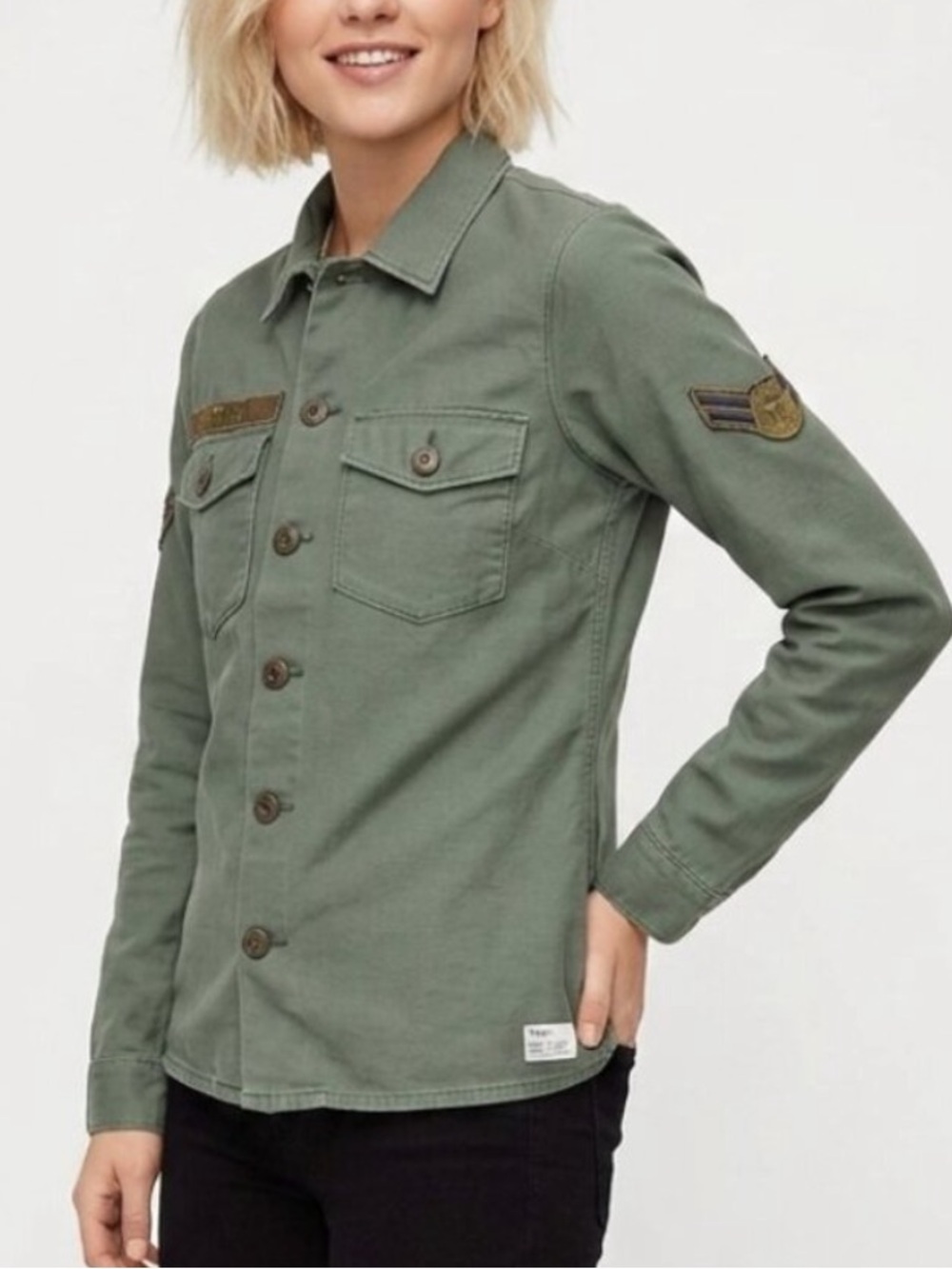 TNA by Aritzia Military-Style Utility Shirt Jacket Size Small 39669